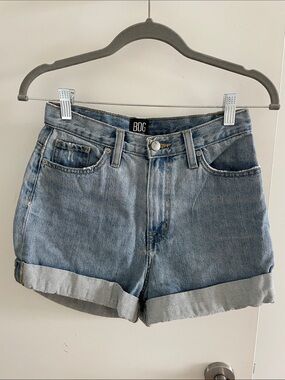 BDG Light Blue Denim Rolled Cuff Shorts